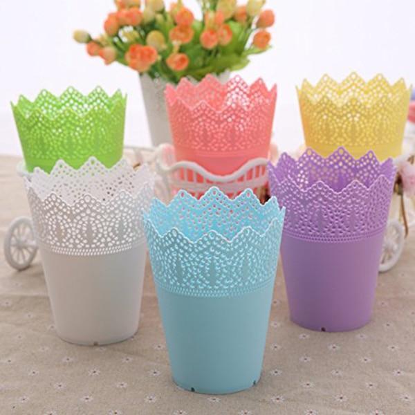 Plastic lace vase flowerpot