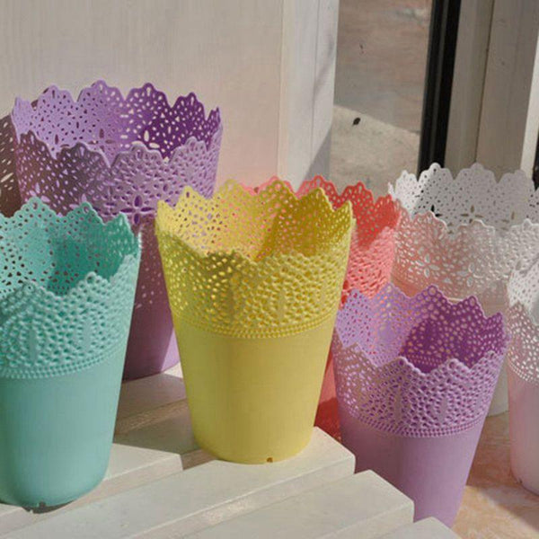 Plastic lace vase flowerpot