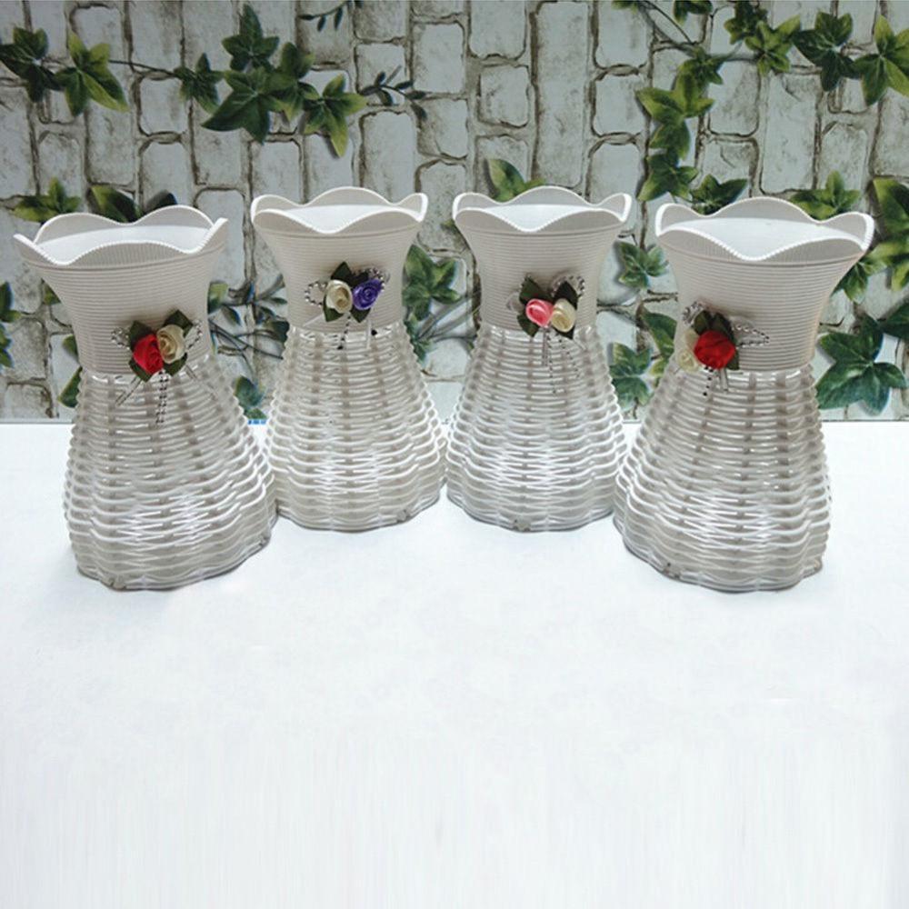 Plastic Rattan flower vase