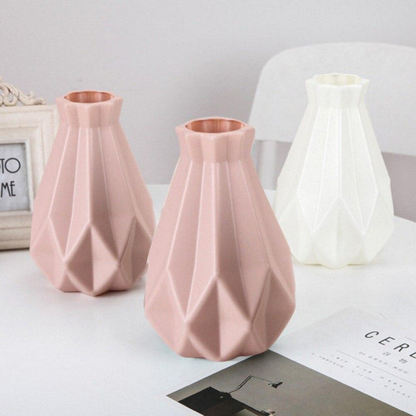 Plastic Origami  Vase White Imitation