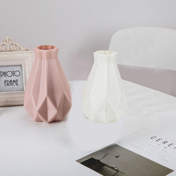 Plastic Origami  Vase White Imitation