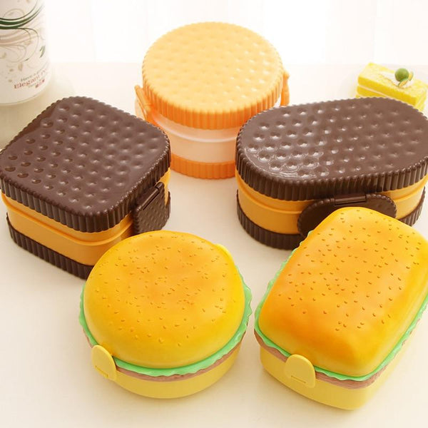 Hamburger Double Tier Lunch Box