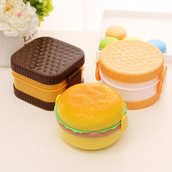 Hamburger Double Tier Lunch Box